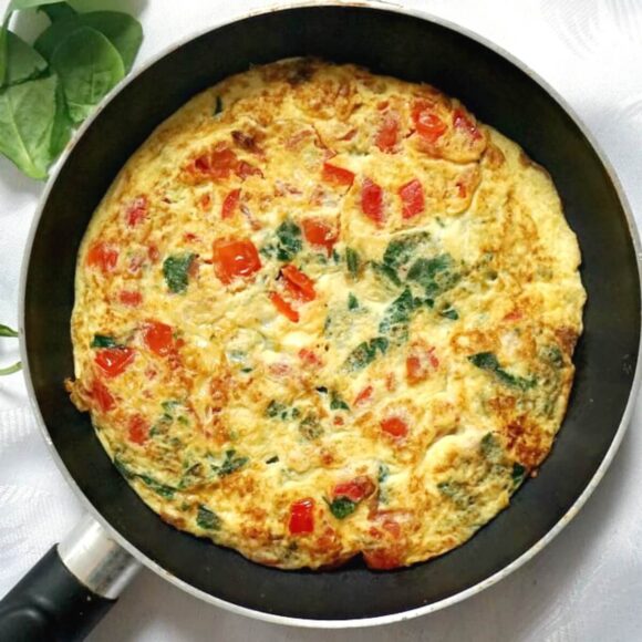 Worlds Best Vegetarian Omelette Quick and Easy 580x580
